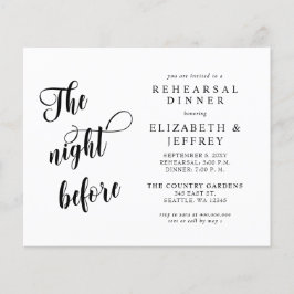 Budget Night Before Rehearsal Dinner Invitation