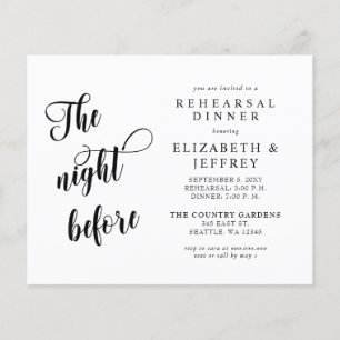 Budget Night Before Rehearsal Dinner Invitation