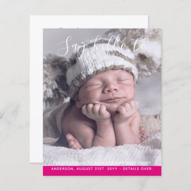 BUDGET Nova FOTO para bebês Personalizada (Frente/Verso)