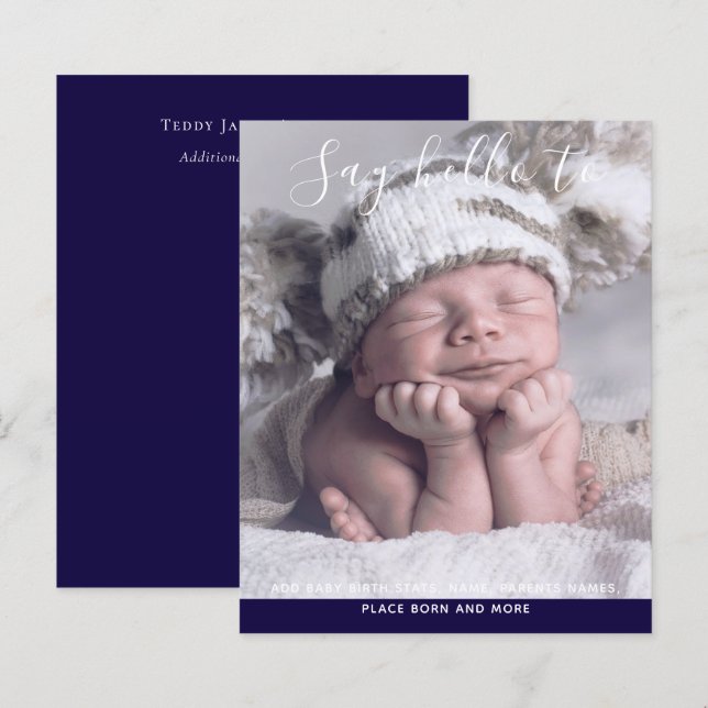 BUDGET Nova FOTO para bebês Personalizada (Frente/Verso)