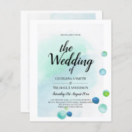 BUDGET Ocean Sea Glass Teal Blue Weding INV