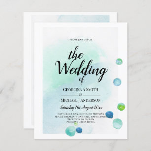 BUDGET Ocean Sea Glass Teal Blue Weding INV