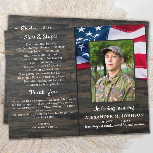 Budget Patriotic Funeral Veteran Memorial Program (Criador carregado)