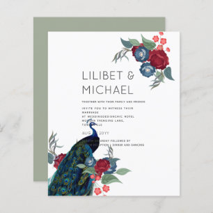 BUDGET Peacock Blue Burgundy Casamento outono