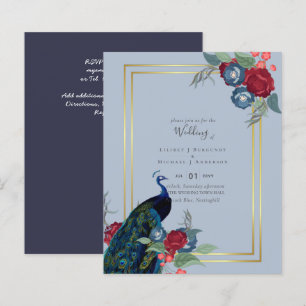 BUDGET Peacock Blue Burgundy Casamento outono