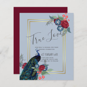 BUDGET Peacock Blue Burgundy Casamento outono