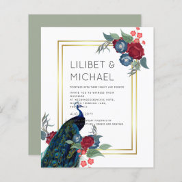 BUDGET Peacock Blue Burgundy Casamento outono