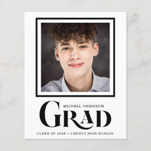 Budget Photo Bold Type Graduation Announcement