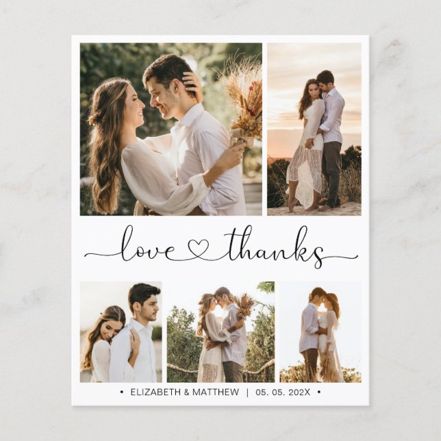Budget Photo Collage Wedding Thank You Flyer (Frente)