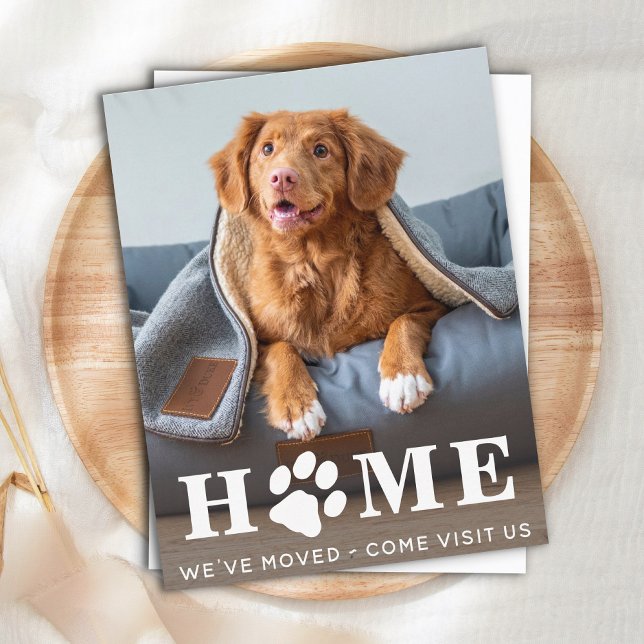 Budget Photo Home Dog Moving Announcement Postcard (Criador carregado)
