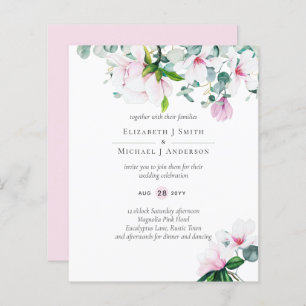 BUDGET Pink Magnolias Sage Casamento Eucalyptus