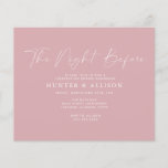 Budget Pink The Night Before | Invitation Flyer<br><div class="desc">Modern Rehearsal Dinner Invitations in black and white. Edit to fit your needs.</div>