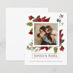 BUDGET Poinsettia Joyeux Noël Cartão de Natal