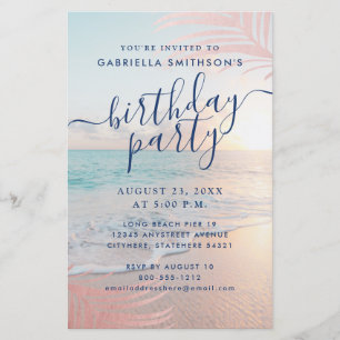 BUDGET Praia Tropical Aniversário Panfleto