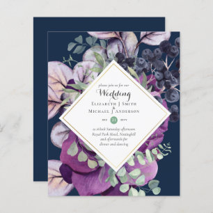 BUDGET Purple Blue Floral Casamentos
