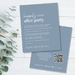 Budget QR Code Dusty Blue Wedding Reception Invite<br><div class="desc">Simple budget-friendly dusty blue wedding announcement and reception invitation. The front features "Happily Ever After Party" in a mix of a contemporary white script and bold modern white typography. Personalize your announcement and invitation and add your names in a signature-like script. On the reverse side, input your wedding website URL...</div>