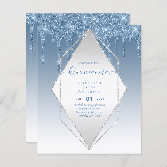 BUDGET Quinceanera Derrubando Glitter Glamor 15 (Frente/Verso)