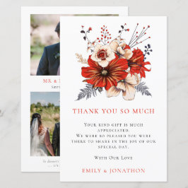 BUDGET Red Florals Casamento 3 Obrigados de citaçã