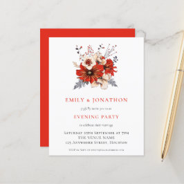 BUDGET Red Florals Festa de Casamento Noite Convit