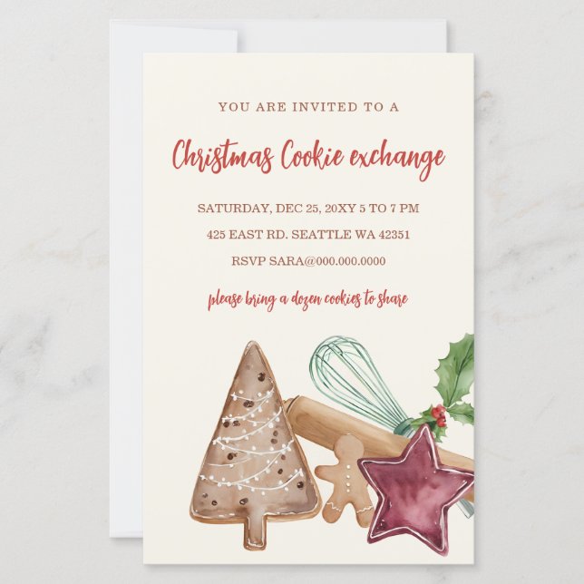 Budget Red Green Cookie Exchange Christmas Party (Frente)