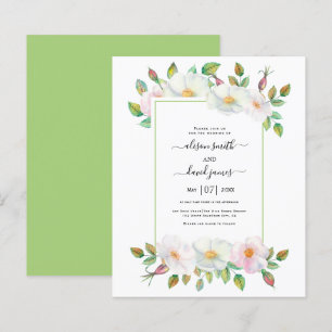 BUDGET rosa floral convite para casamento verde fl