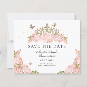 BUDGET Rosa Floral Tiara Dourada Quinceanera