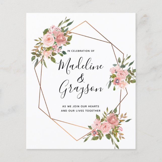 BUDGET Rosa Rosa Dourada Convite para Casamento de (Frente)