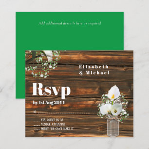 BUDGET Rustic Cala Lillies Casamento RSVP