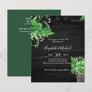 BUDGET Rustic Ferns Greenery Convite de casamento