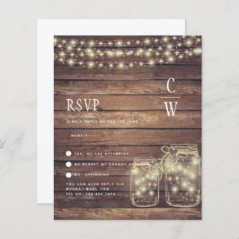 BUDGET Rustic Mason Jar Luz Madeira CASAMENTO