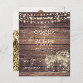 BUDGET Rustic Mason Jar Luz Madeira CASAMENTO