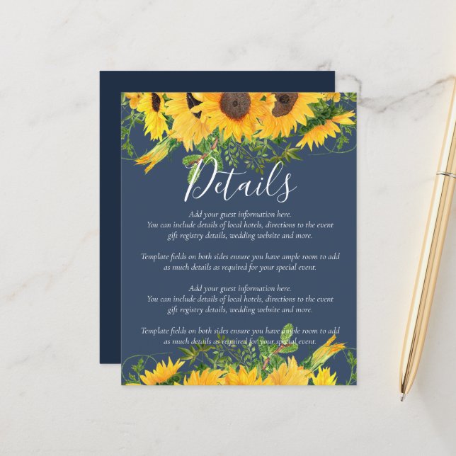 BUDGET Rustic Sunflower Details Enclosure (Frente/Verso In Situ)