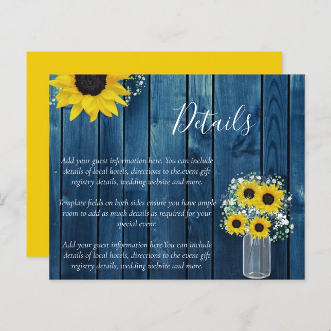 BUDGET Rustic Sunflower Details Enclosure (Frente/Verso)