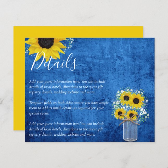 BUDGET Rustic Sunflower Details Enclosure (Frente/Verso)