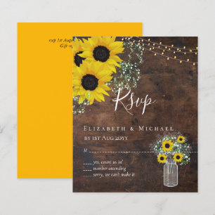 BUDGET Rustic Sunflower RSVP Casamento