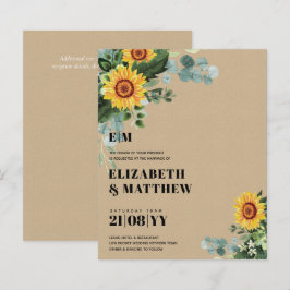 BUDGET Rustic Sunflower Texto Moderno Casamento