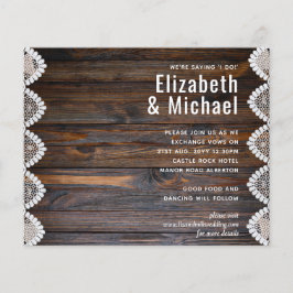 BUDGET Rustic Wood Lace Casation Convite
