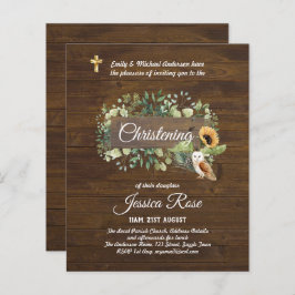 BUDGET Rustic Woodland Christening Convite Baptism