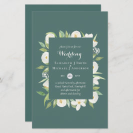 BUDGET Sage Magnolia Verde Convite de casamento Fl