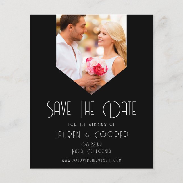 BUDGET Salve A Data Foto Simples Casamento Moderno (Frente)