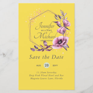 BUDGET Salve As Datas Magenta Floral