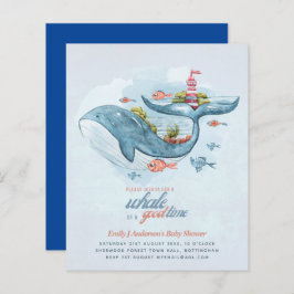 BUDGET Sea Life Whale Boys Blue Convite
