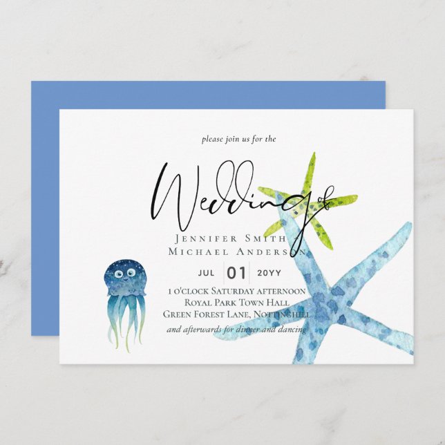 BUDGET Sealife Beach Ocean Weding (Frente/Verso)