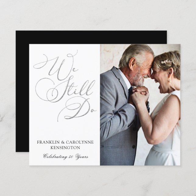 BUDGET Silver Foil Casamento Aniversário Renovação (Frente/Verso)