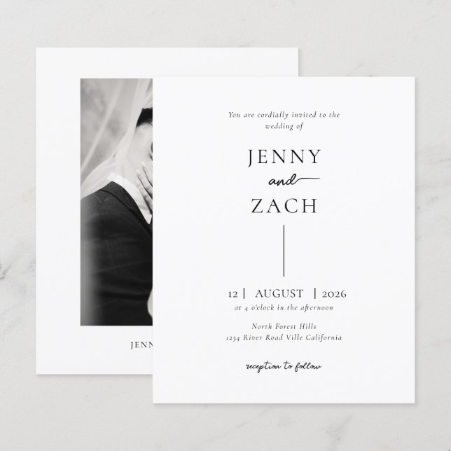 BUDGET Simple Modern Photo Wedding (Frente/Verso)