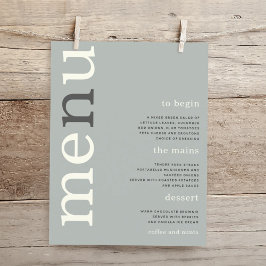 BUDGET Simple Sage Ivory Text Menu Casamento