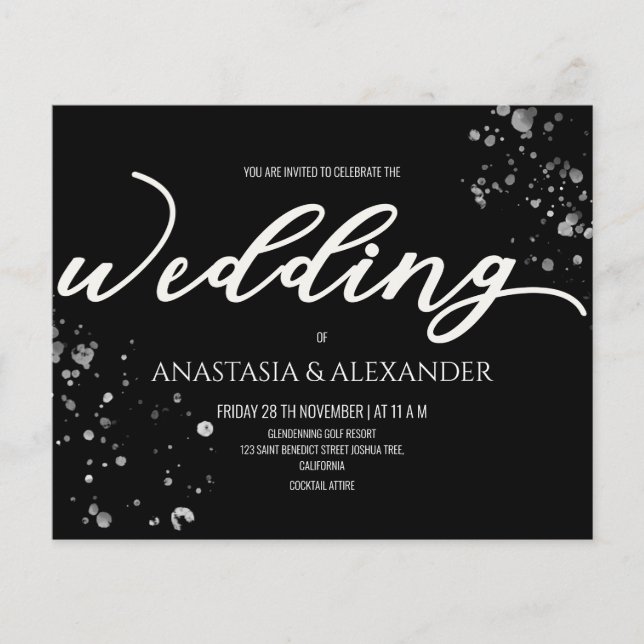 Budget Simple wedding invitation. Flyer (Frente)