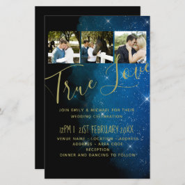 BUDGET Starry Night Marinho Dourado A9 Convites de