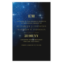 BUDGET Starry Night Marinho Dourado A9 Convites de