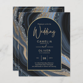 BUDGET Starry Night Marinho Dourado Agate Convite 